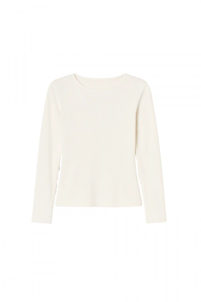 Longsleeve with a ribbed structure, off-white