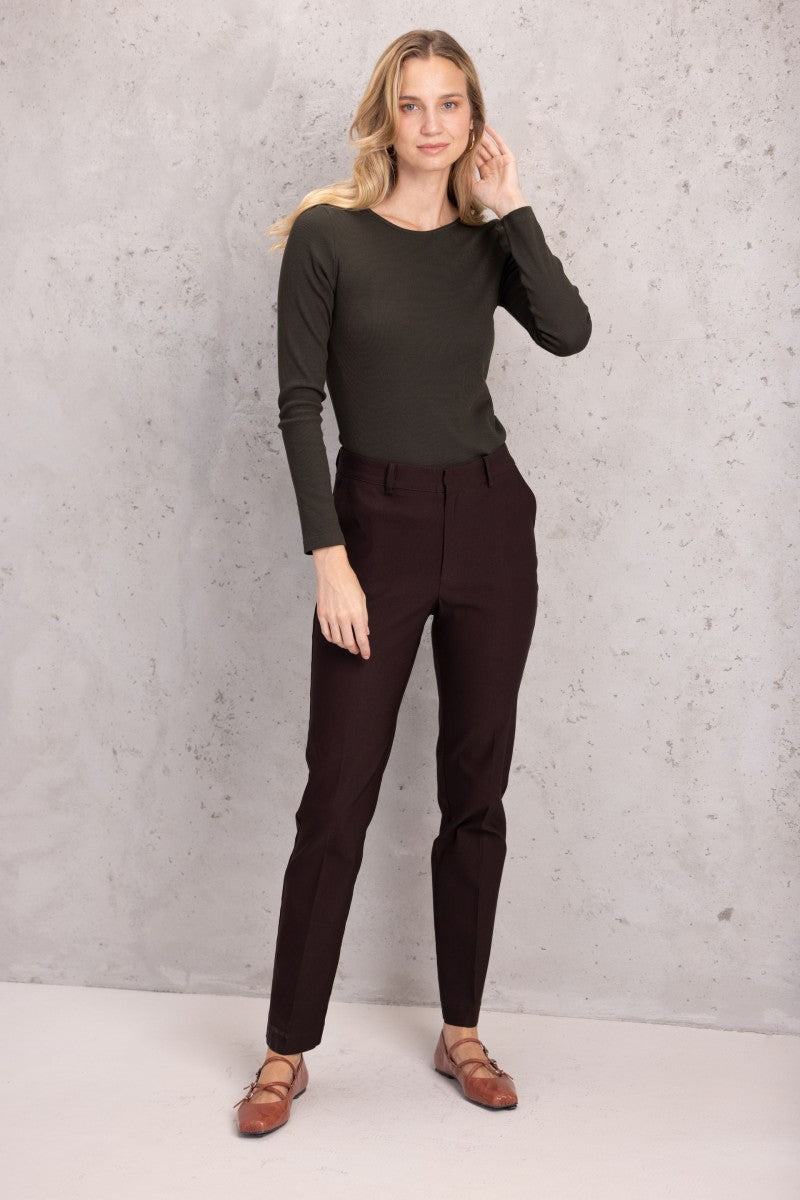 Longsleeve o prążkowanej strukturze ciemna zieleń zielony