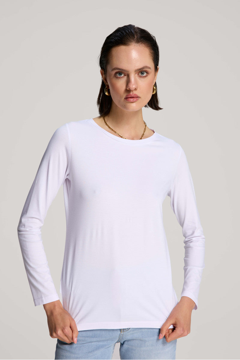 Longsleeve z bawełny supima biały