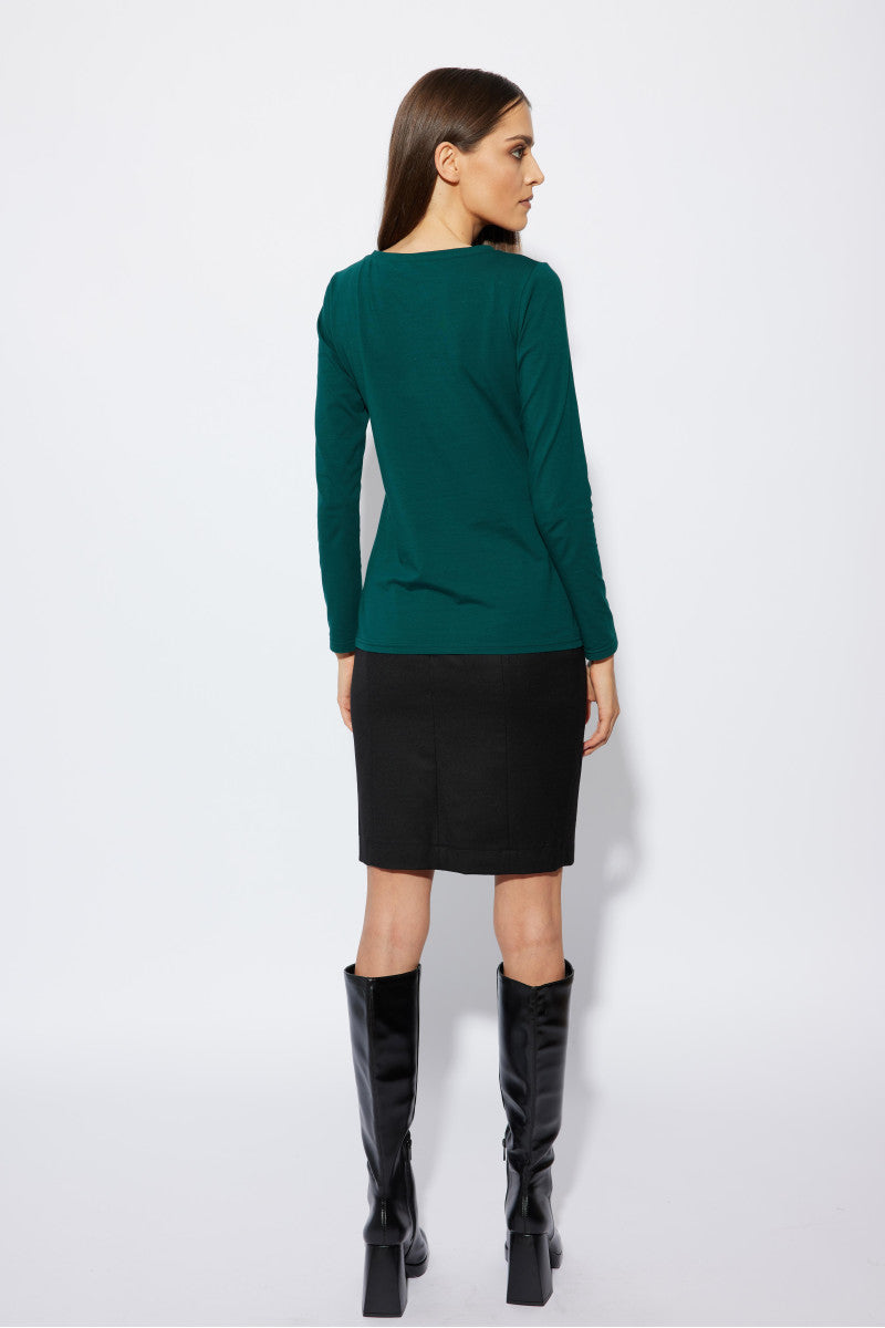 Bottle green supima cotton longsleeve