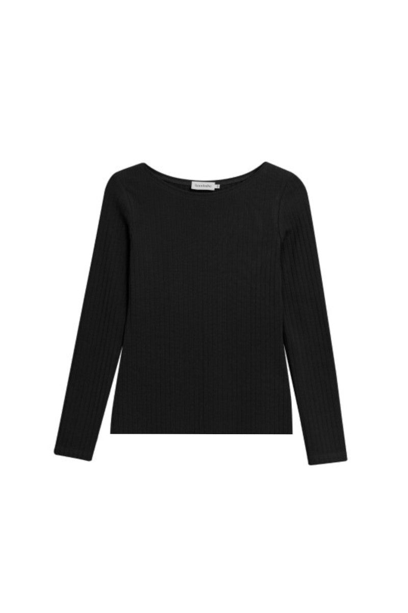 Longsleeve w prążek czarny