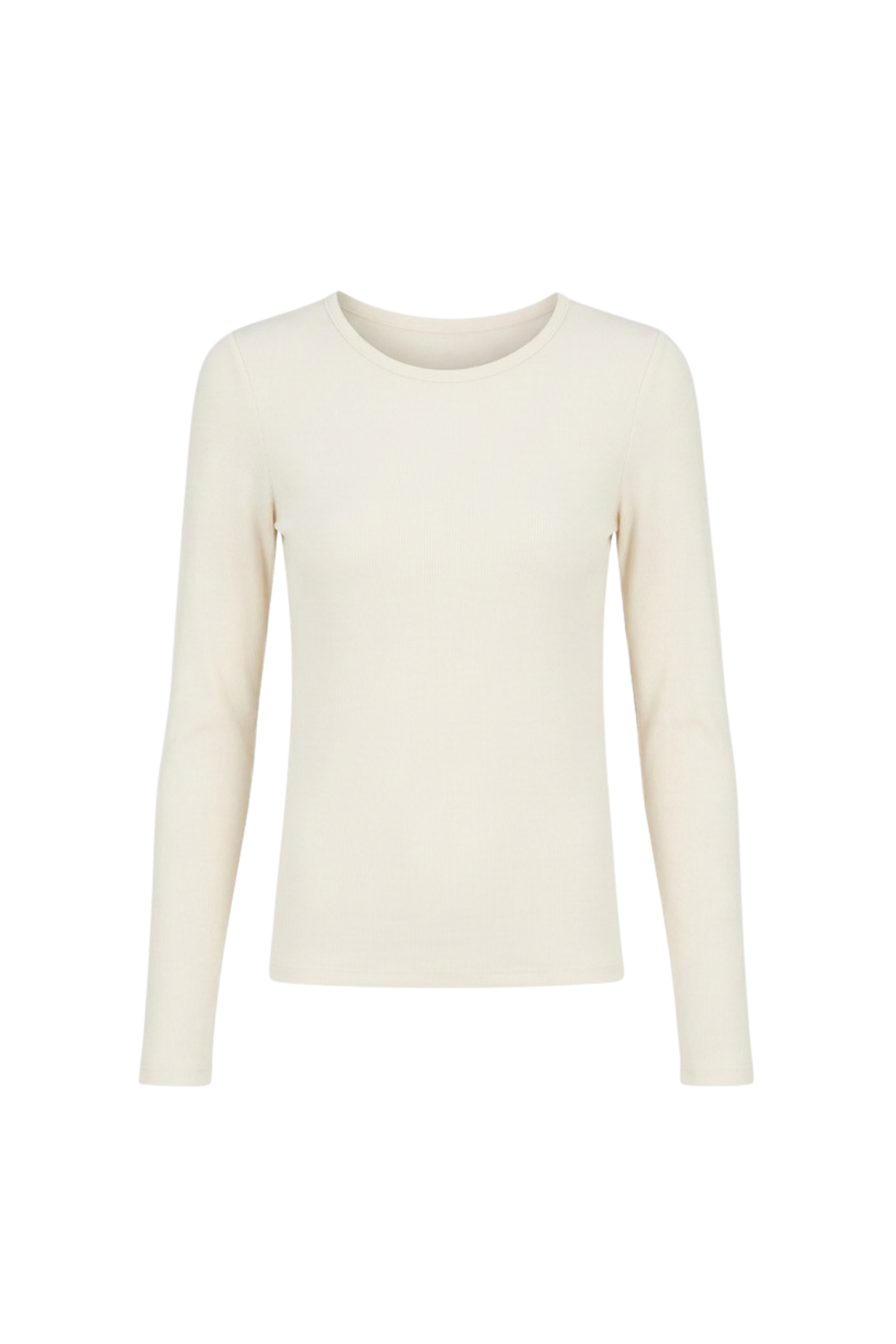 Longsleeve z wiskozy w drobny prążek złamana biel - packshot