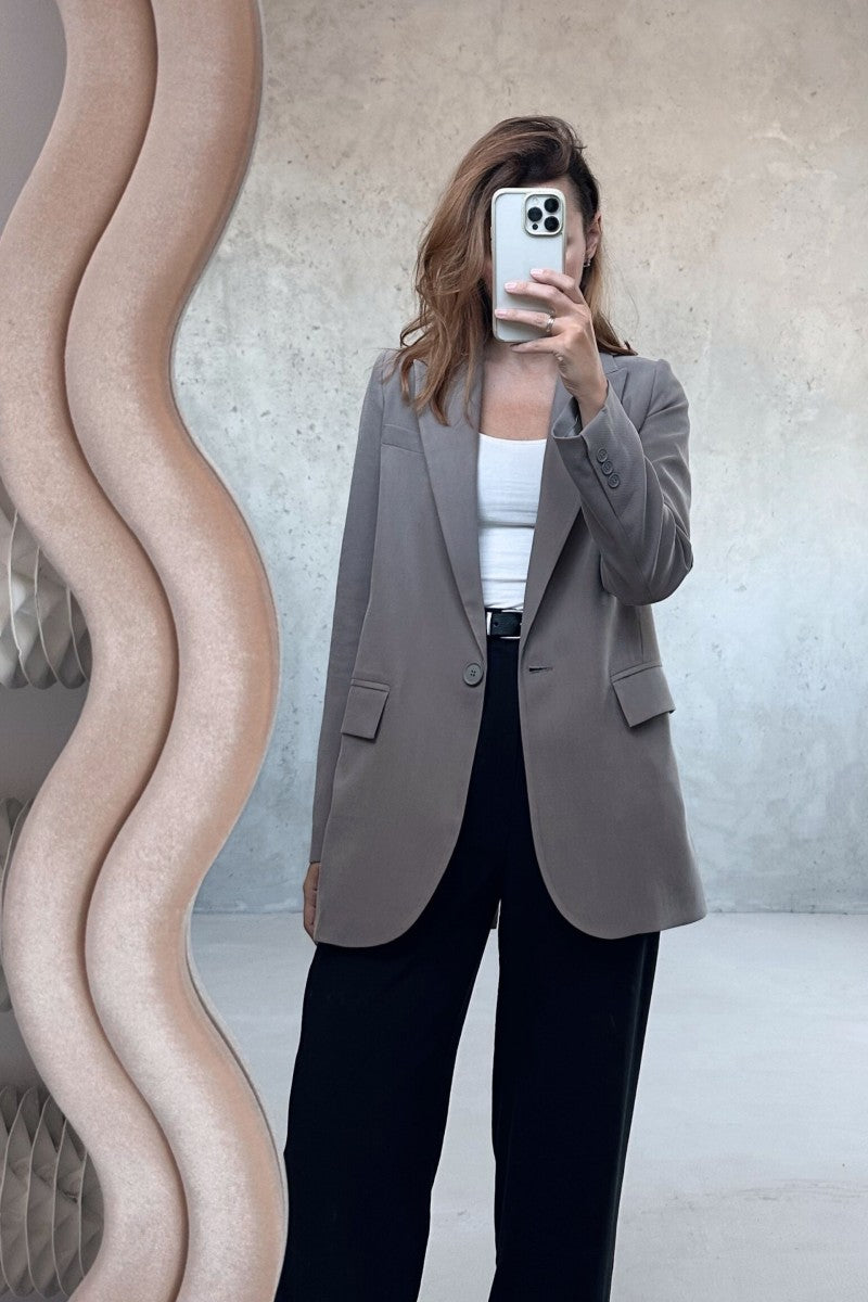 Marynarka typu oversize taupe