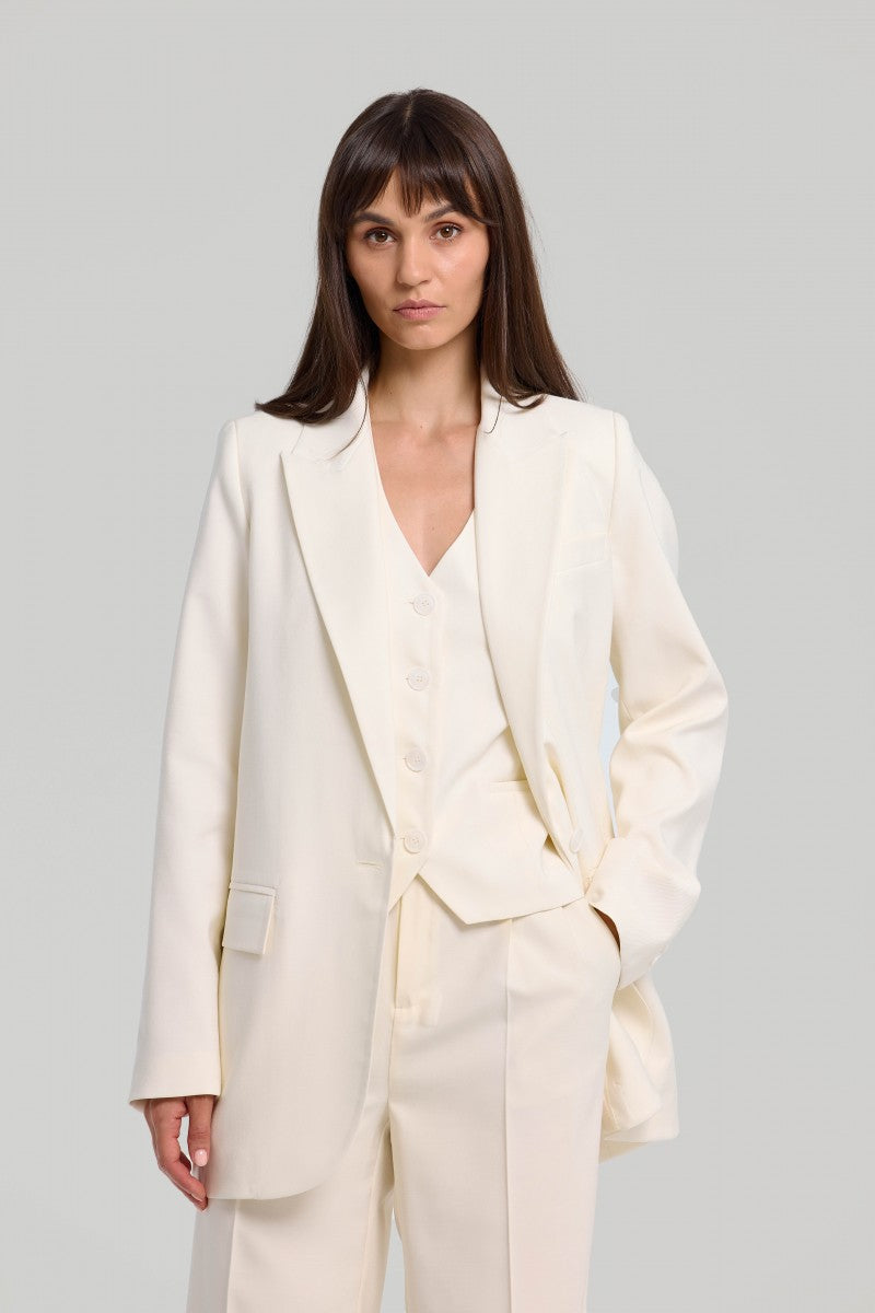 Marynarka typu oversize śmietankowa