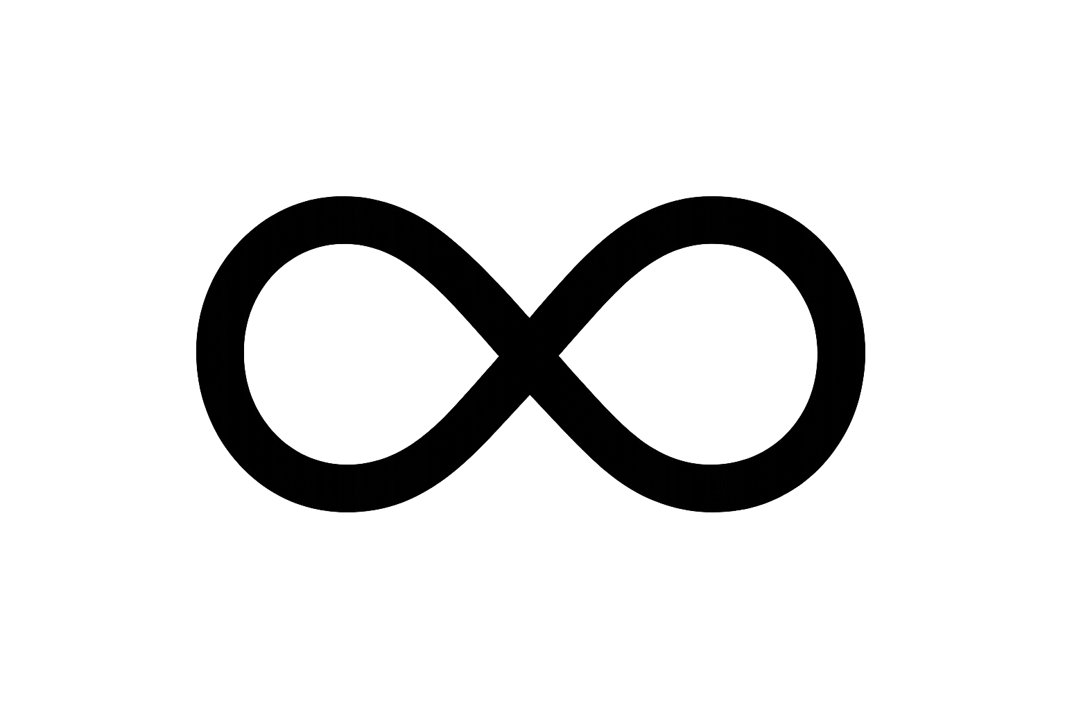 nieskończoność ikona czarna z przeźroczystym tłem