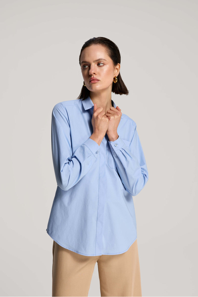 Simple blue cotton shirt