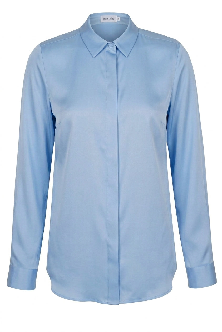 Prosta koszula z wiskozy baby blue - packshot