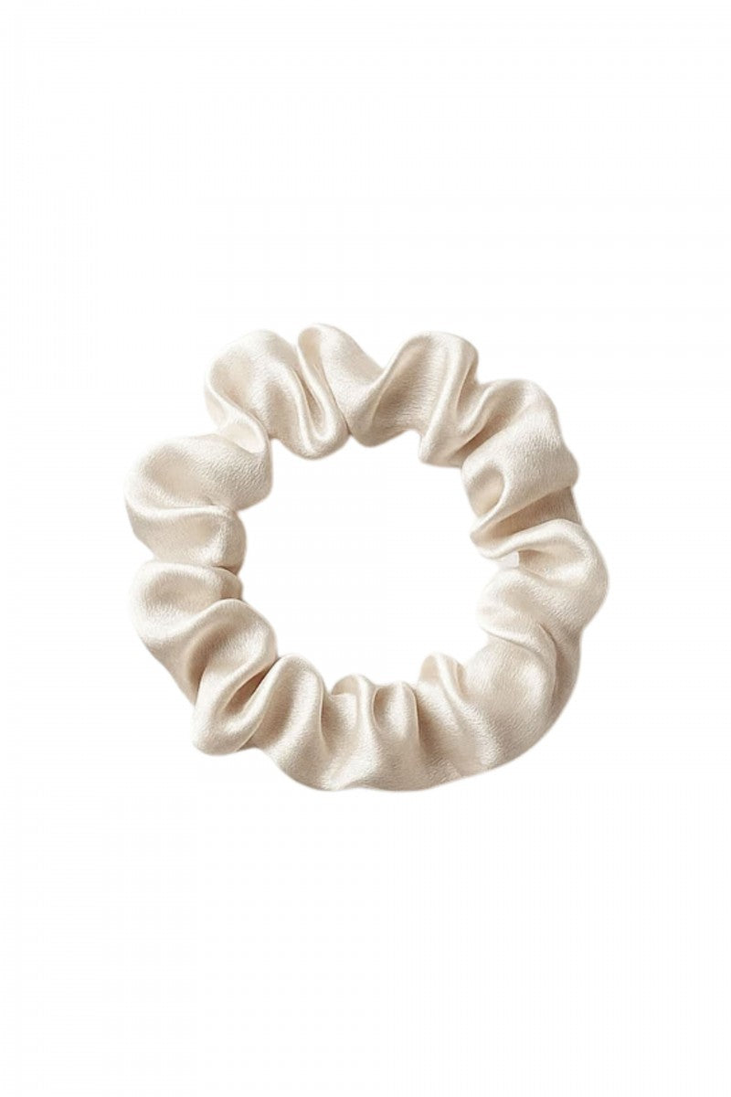 Satynowa gumka do włosów perła złota