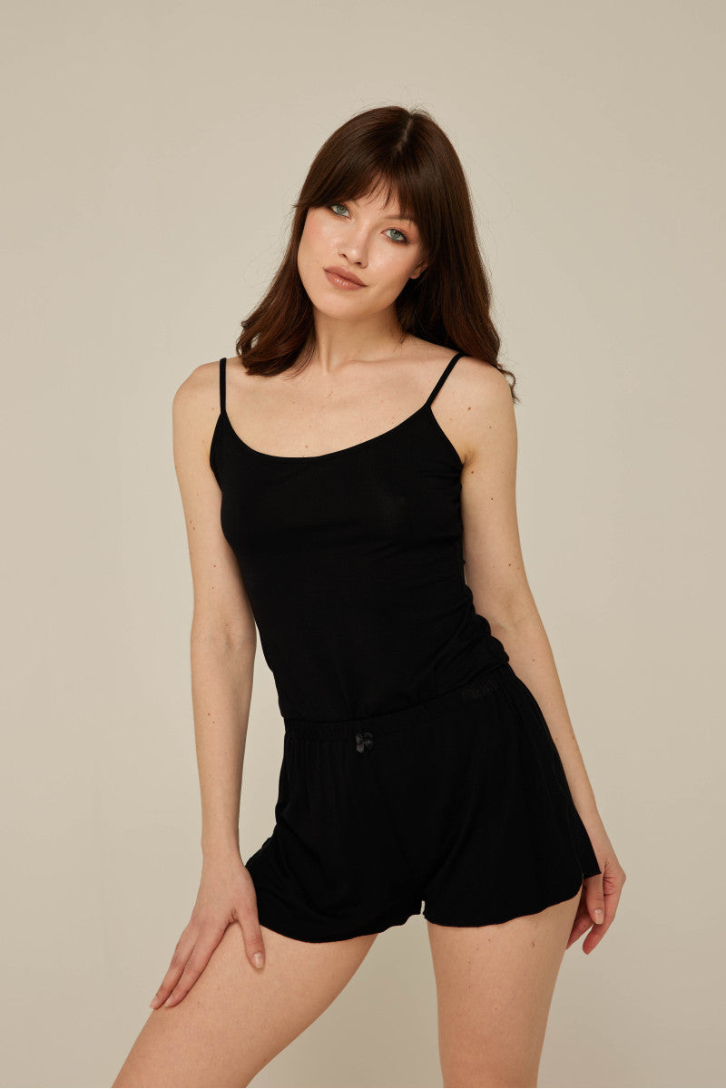 Black sleeping shorts