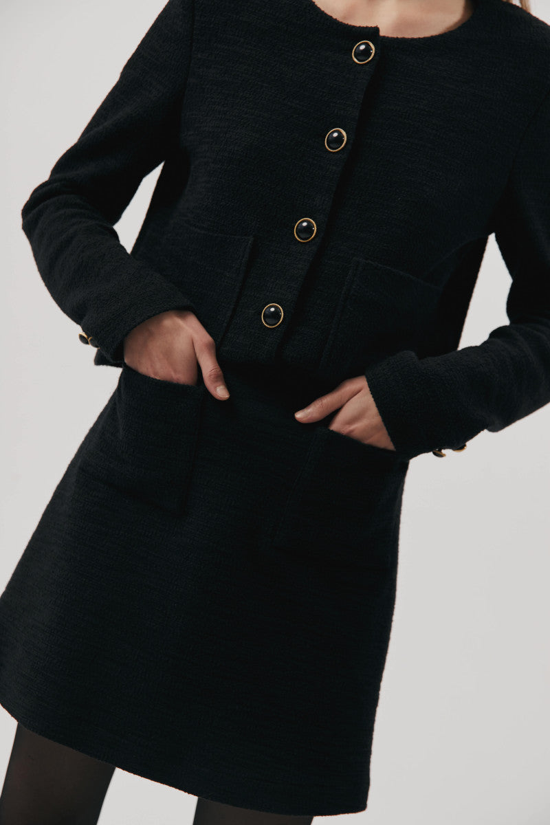 Spódnica mini boucle czarna