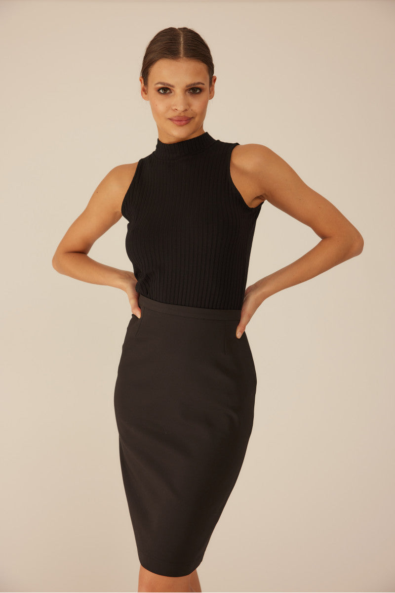 Black pencil skirt
