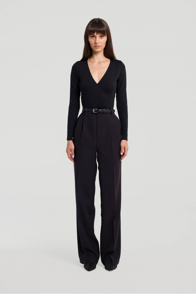 Wide leg trousers dusty black
