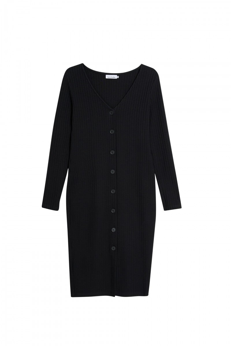 Black midi dress with buttons