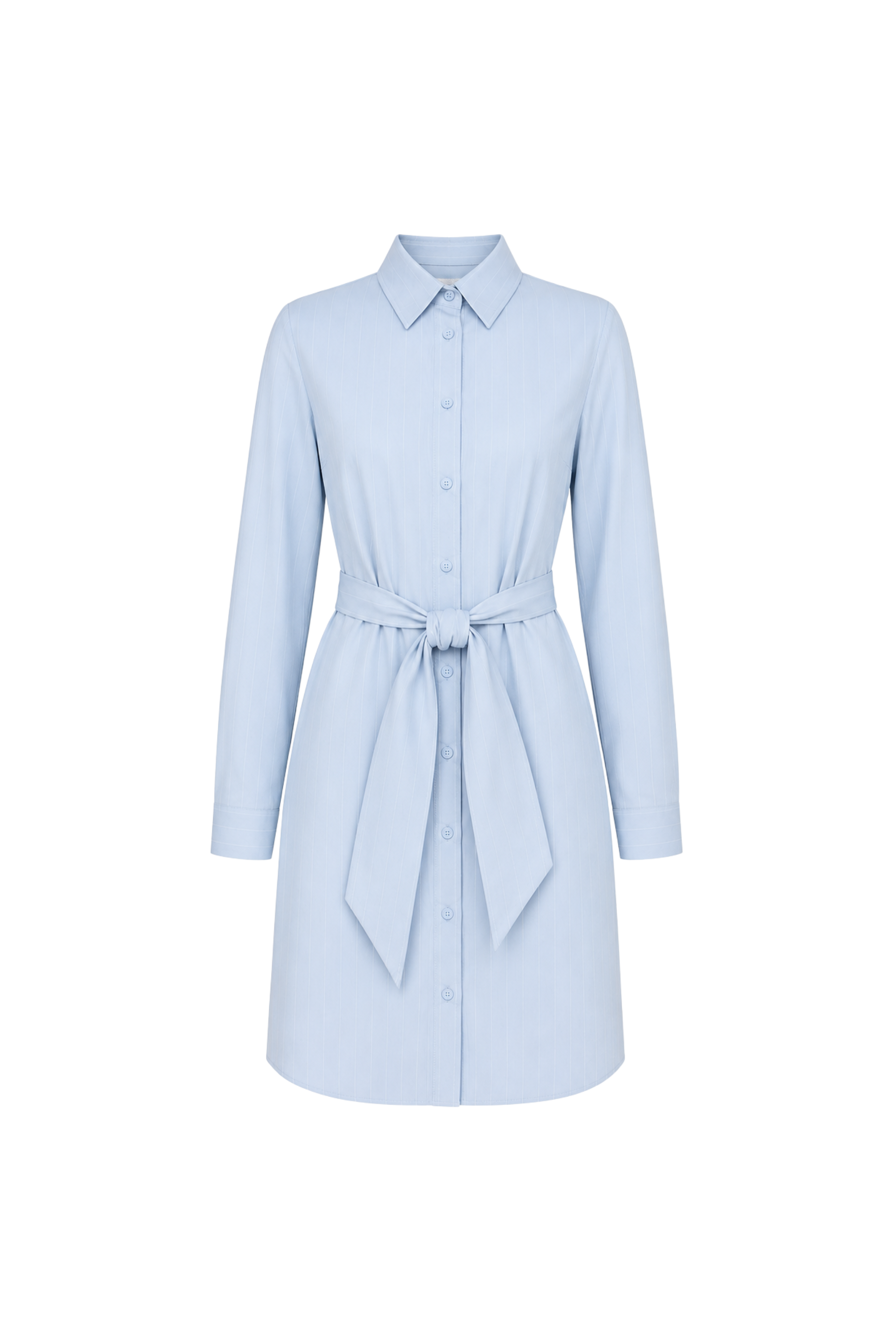 Sukienka koszulowa z wiązaniem baby blue - packshot