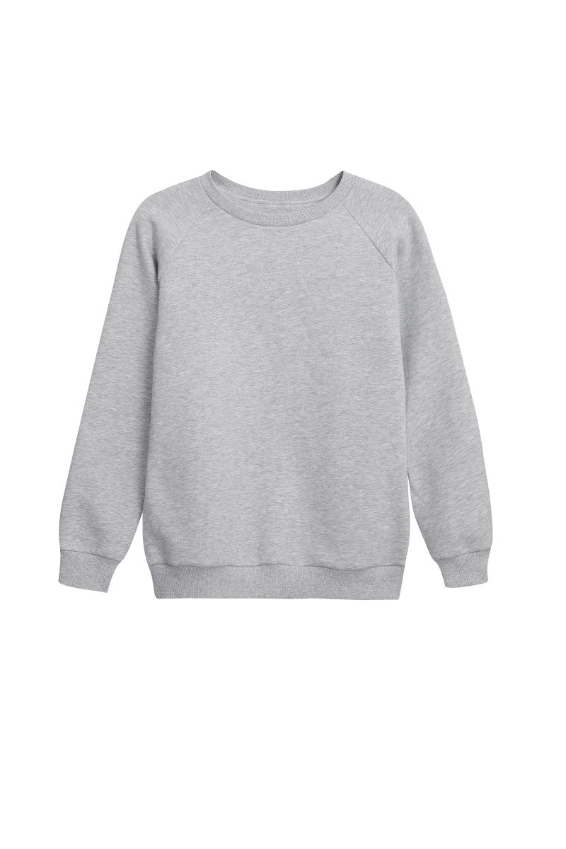 Gray sweatshirt without hood, gray melange