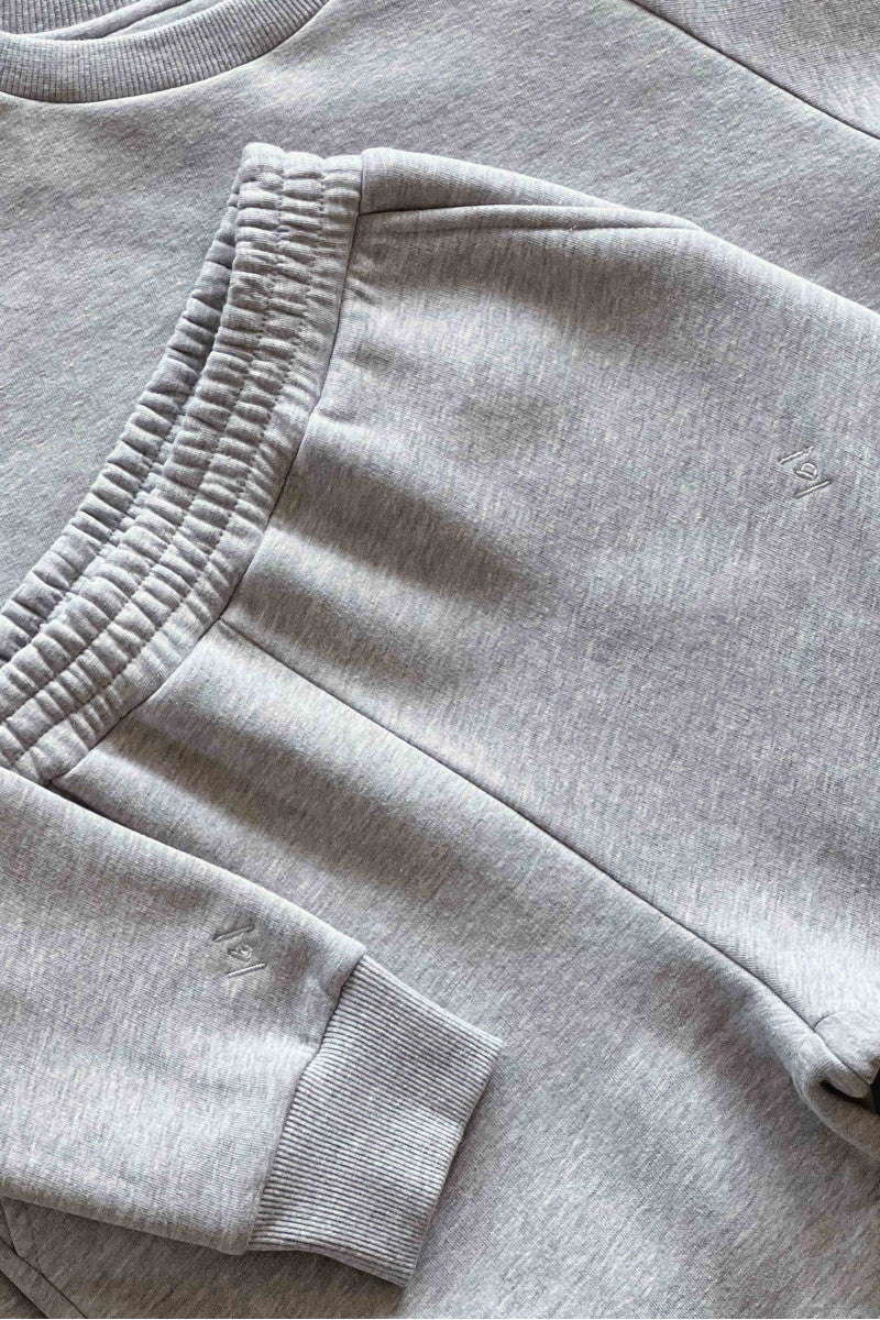 Gray sweatshirt without hood, gray melange