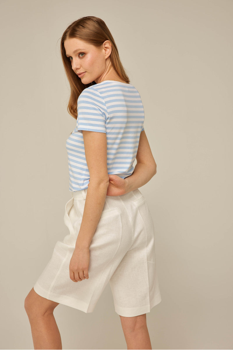 Basic blue striped T-shirt