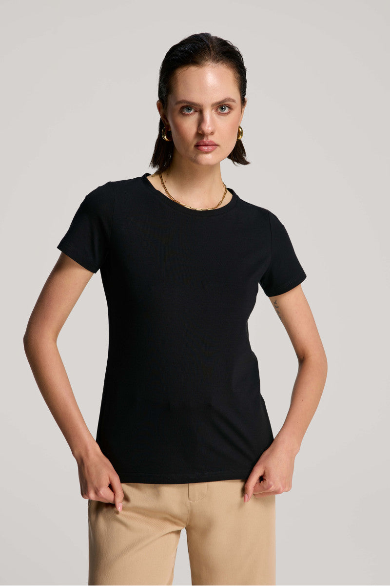 T-shirt z bawełny supima czarny