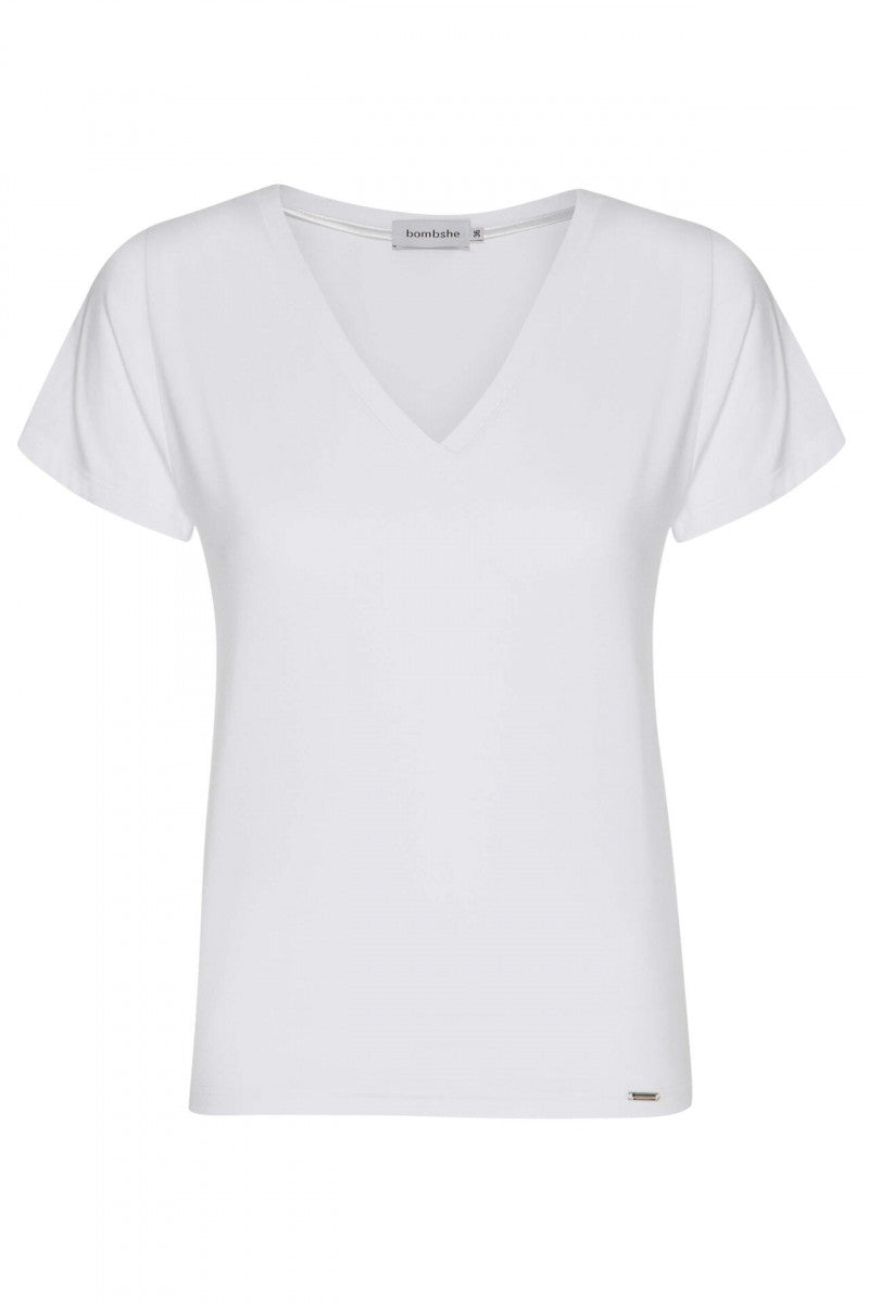 White Supima Cotton V-Neck T-Shirt