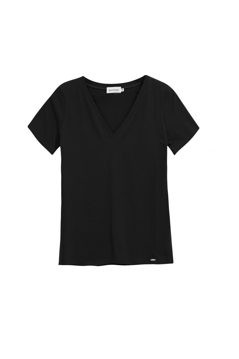 Black Supima Cotton V-Neck T-Shirt