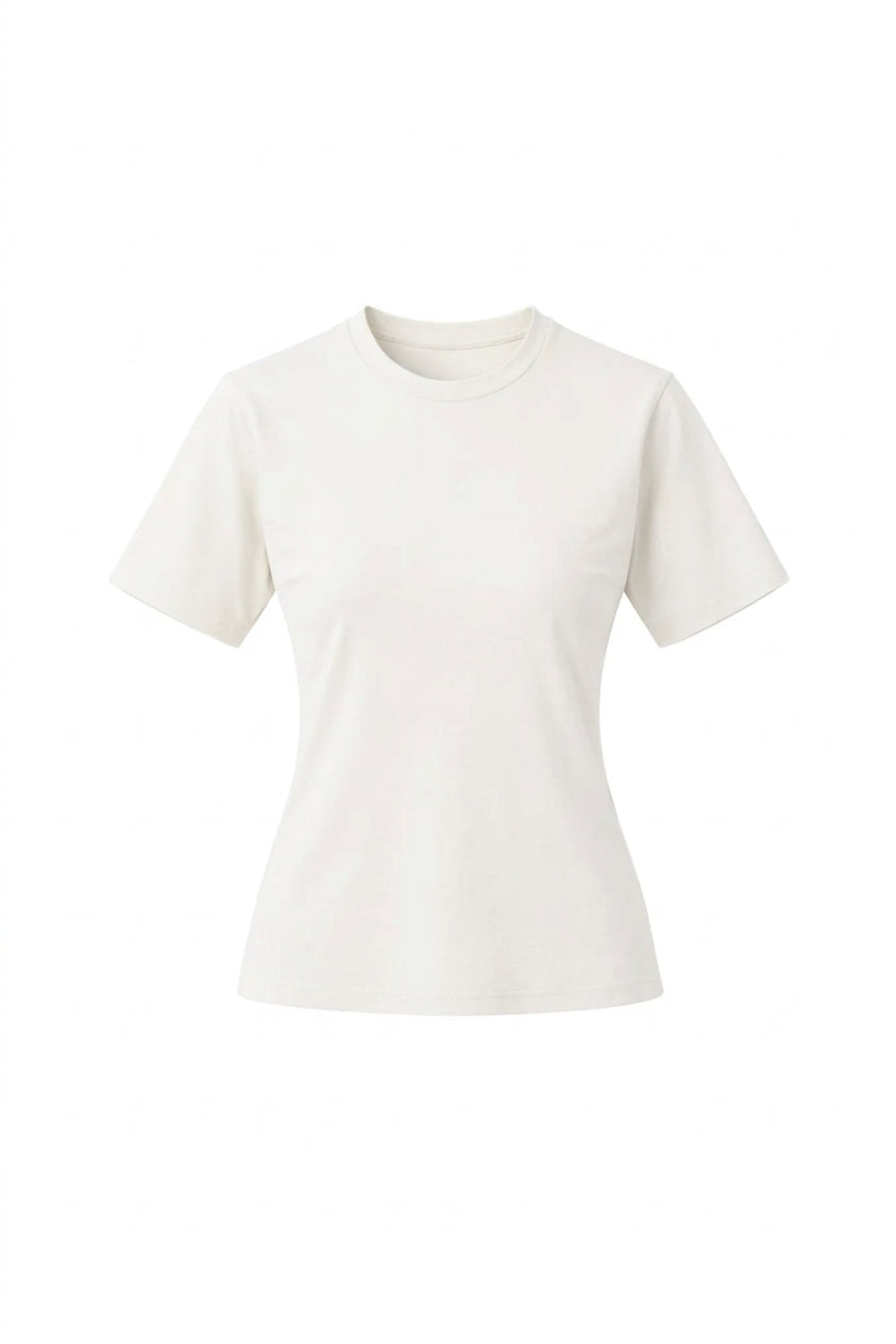 T-shirt z taliowaniem biały - packshot