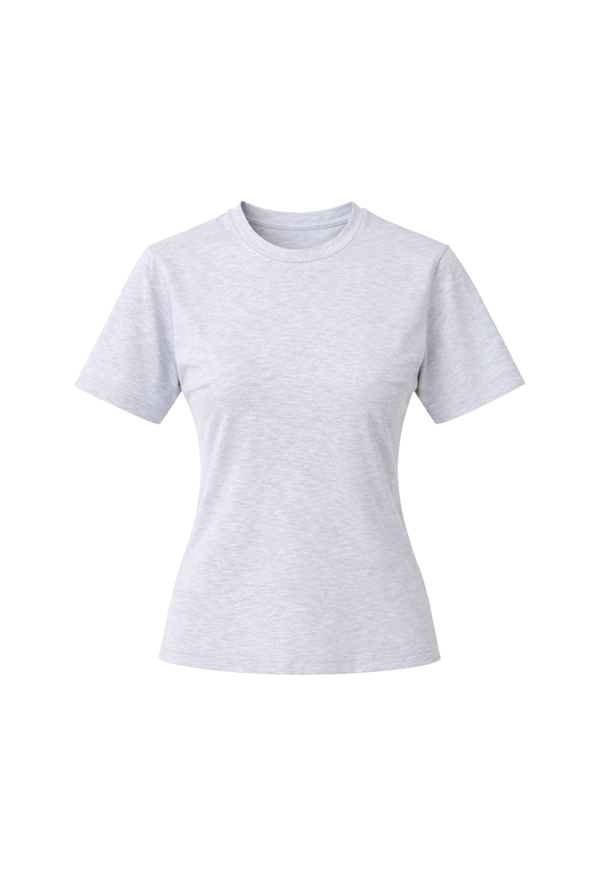 T-shirt z taliowaniem szary melanż - packshot