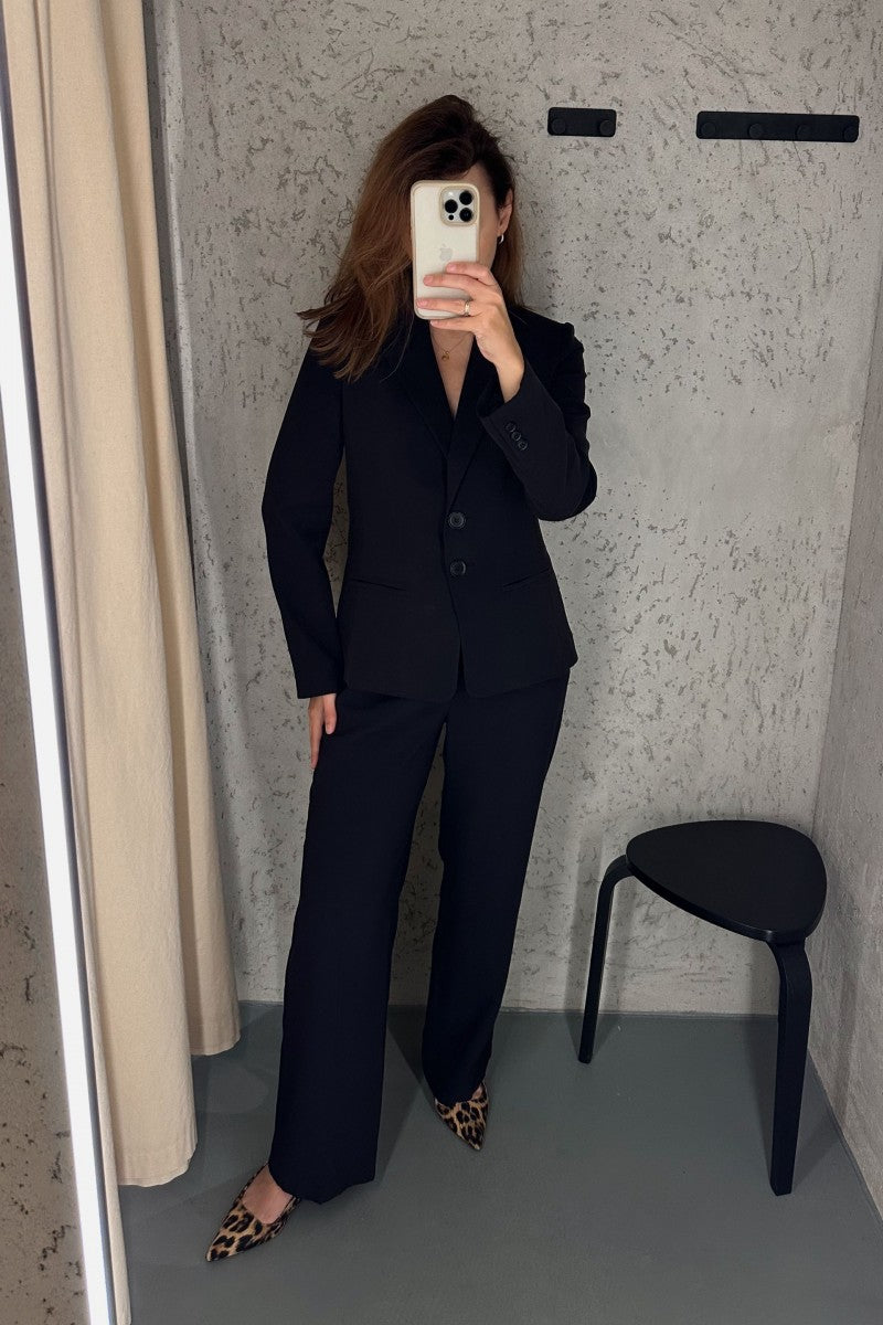 Two-button tailored jacket in dusty black