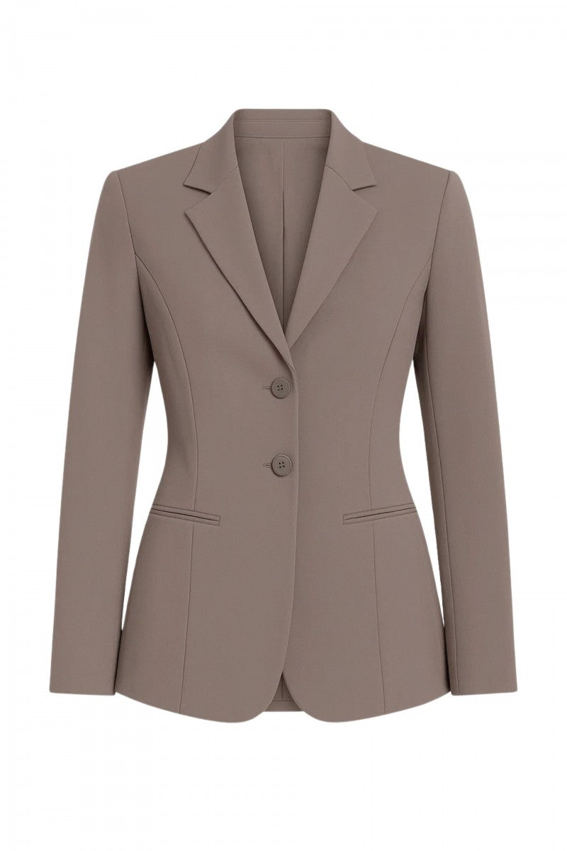 Taliowana marynarka na dwa guziki taupe