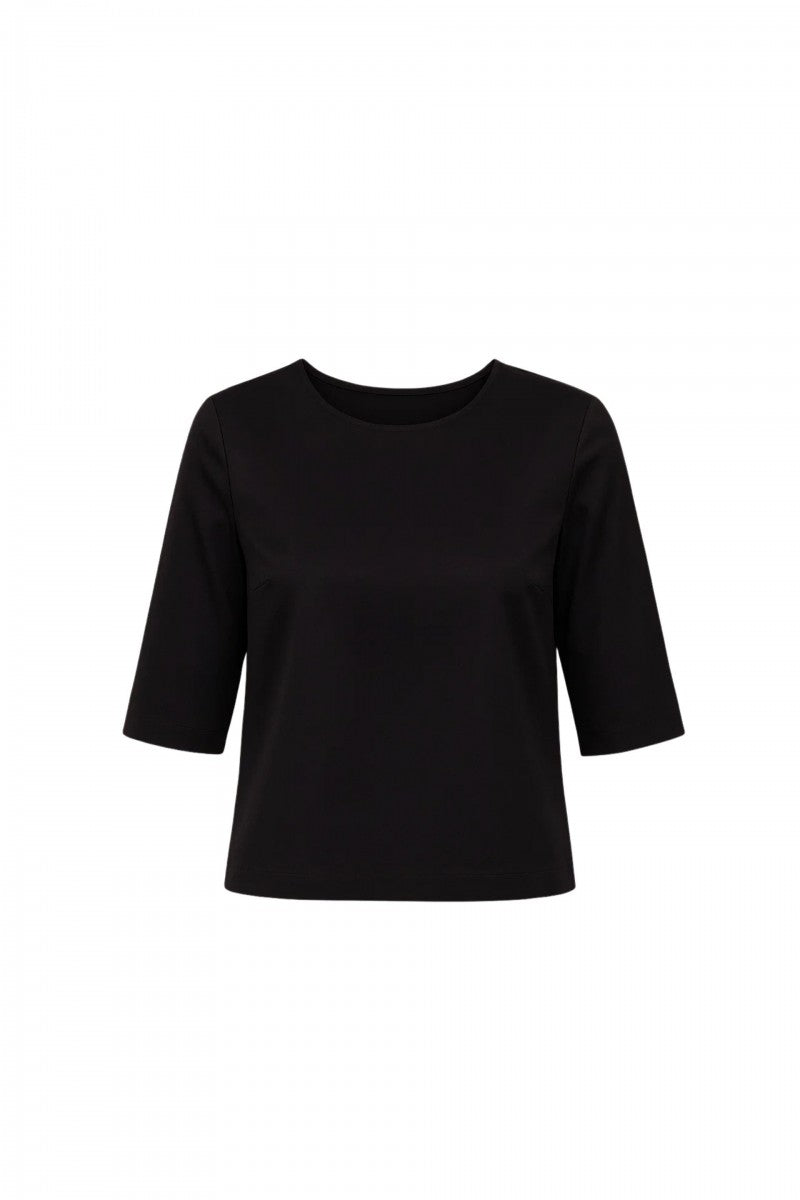 Wełniana bluzka pudełkowa czarna