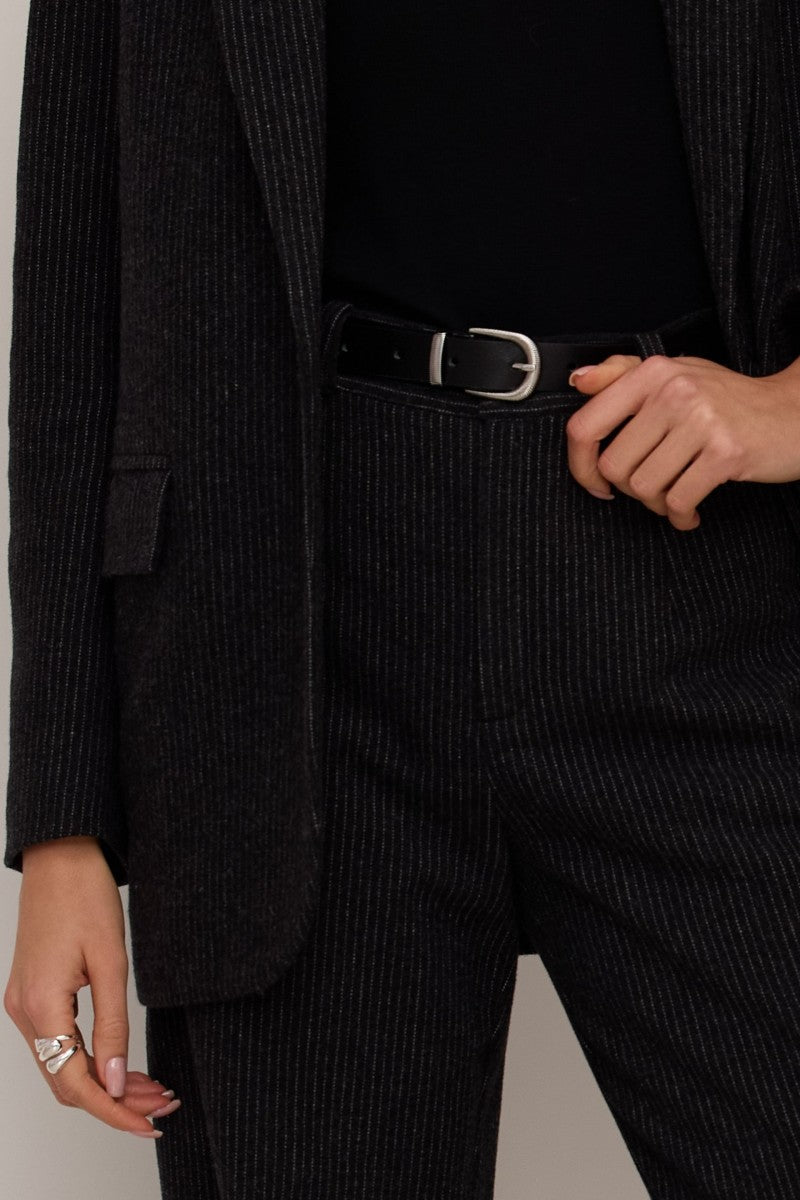 Wełniane spodnie w paski