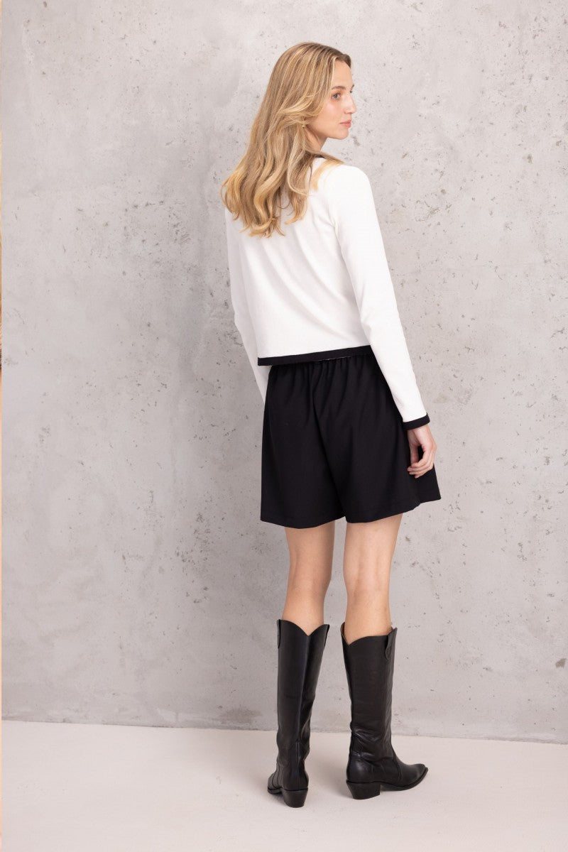 Wełniane szorty na gumie czarne