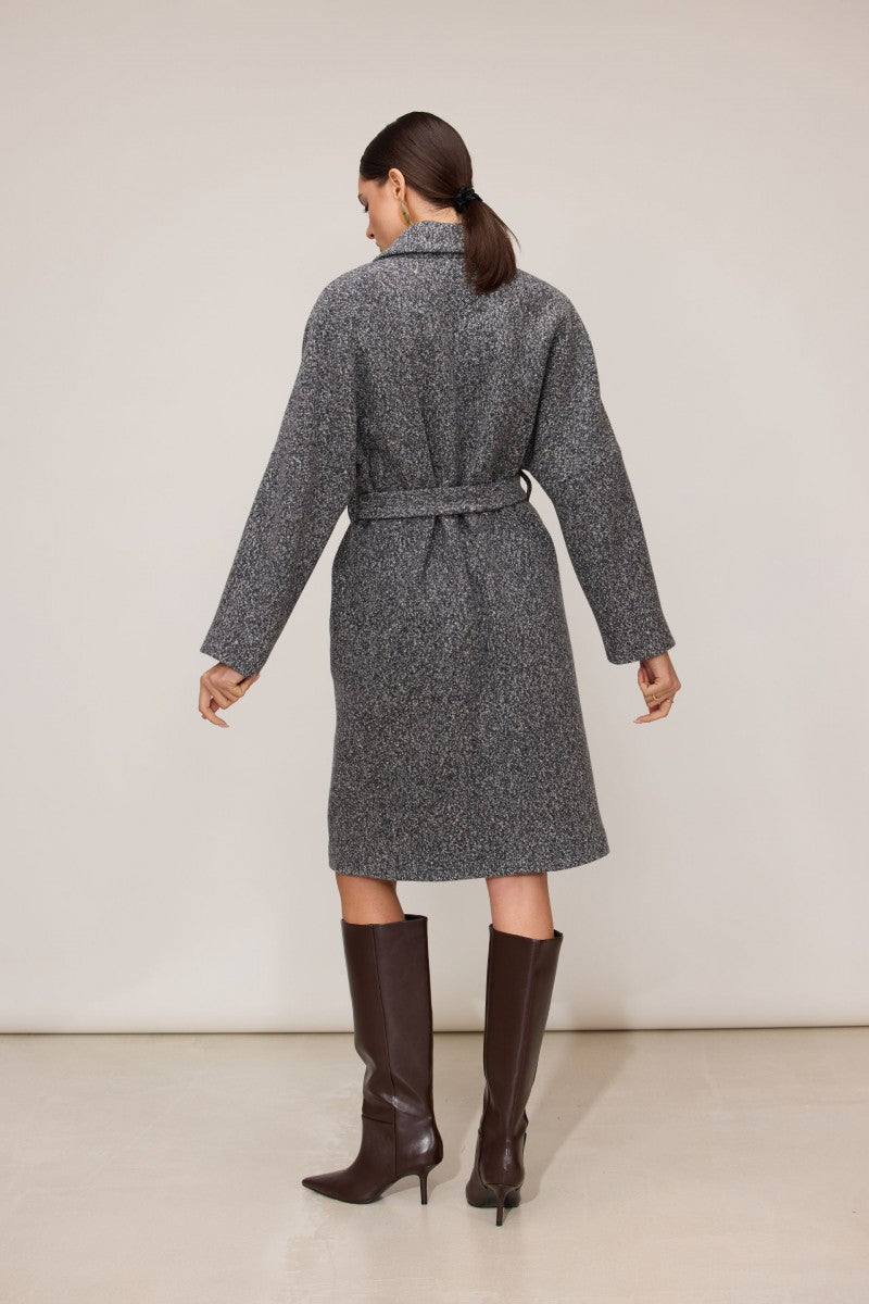 Wełniany płaszcz z kaszmirem czarny